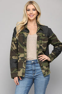 Camo Print Denim Jacket