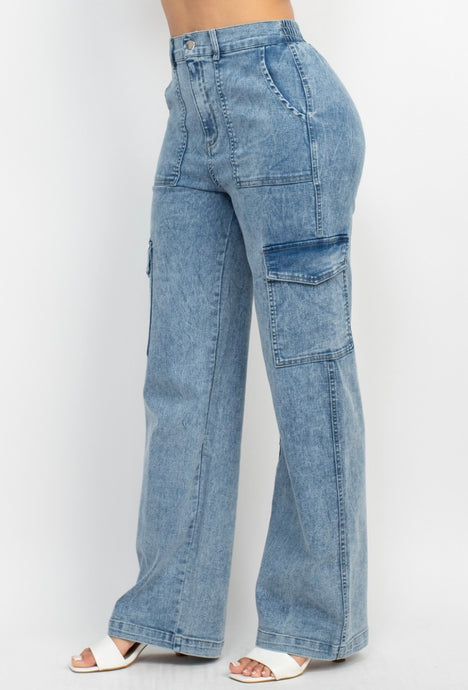 Nadia High Waisted Cargo Jean