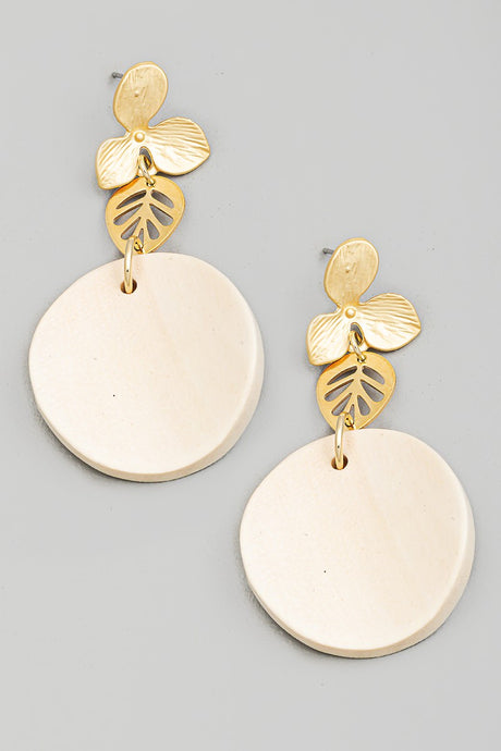 Curved Wooden Earrings - IVORY