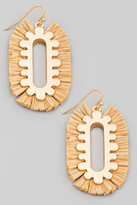 Oval Fan Earrings - DARK BEIGE