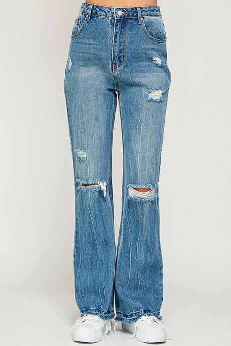 The Shelby Flare Distressed Jeans