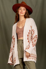 Southwestern Print Cozy Cardigan - Cream