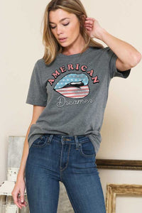 American Dreamer Charcoal Graphic Tee