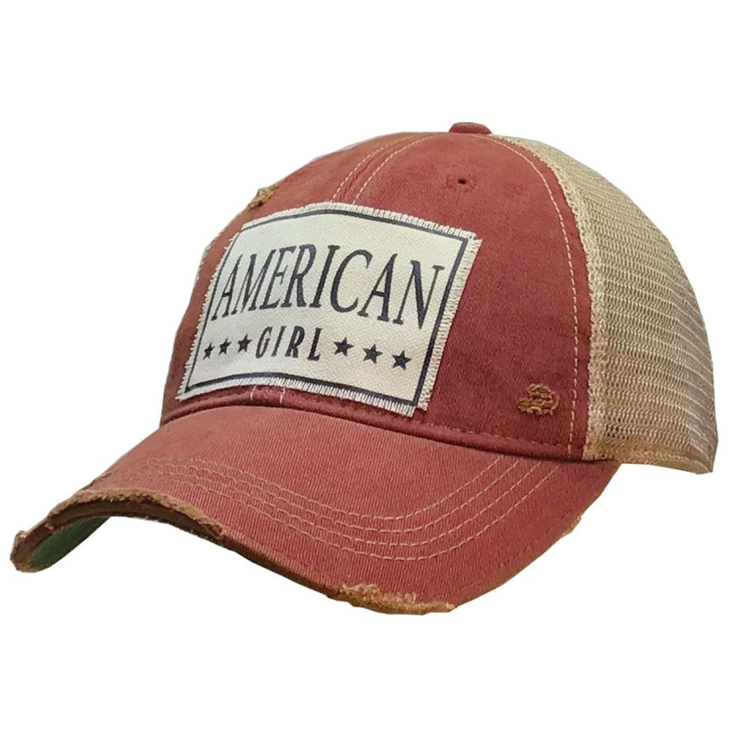 American Girl Distressed Trucker Cap