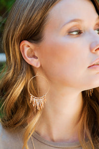 Beaded Tassel & Ring Earring