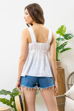 Sophia Embroidered Tank Top-White