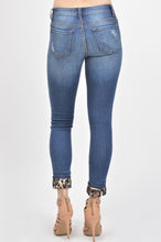 Kan Can Mid Rise Leopard Patch Ankle Skinny