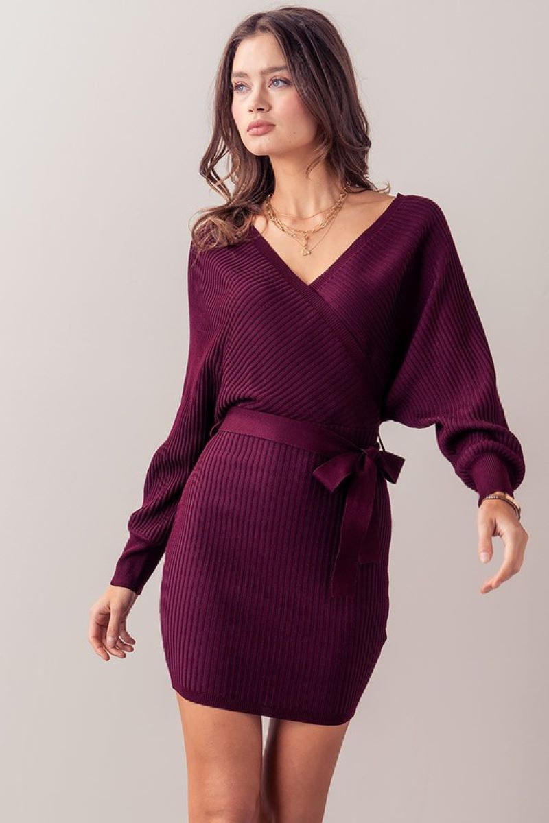 Off Shoulder Sweater Knit Dress