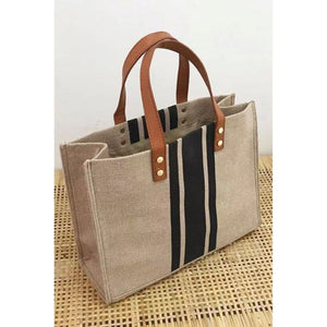 Stylish Striped Canvas Tote Bag