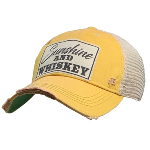 Sunshine & Whiskey Distressed Trucker Cap