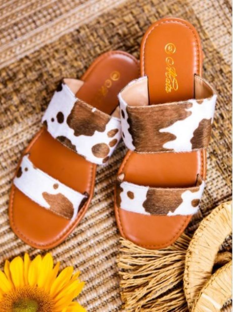 Grace Tan Cow Two Band Sandals