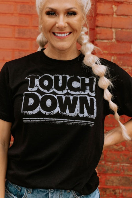 Retro Touchdown Black Graphic Tee