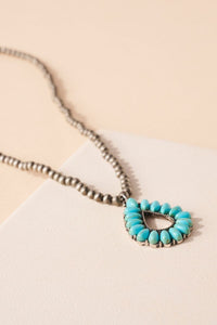 Western Stone Pendant Necklace-Turquoise