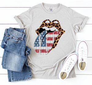 American Flag Tongue Graphic Tee