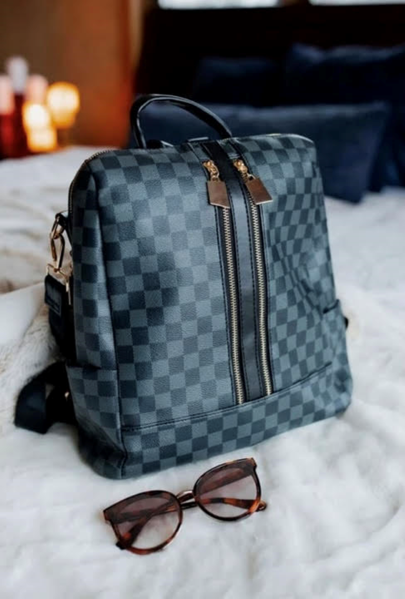 Jackson Checkered Backpack with Wallet